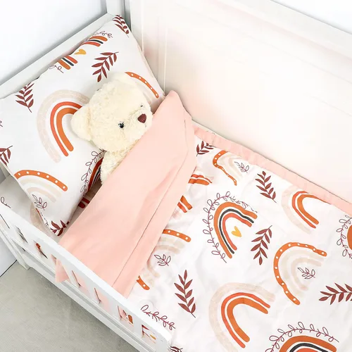Miniatura 7 de Pea Pod Juego de ropa de cama de muselina para niños pequeños arcoíris de 3 piezas - Ropa de cama suave y transpirable para cuna con sábana