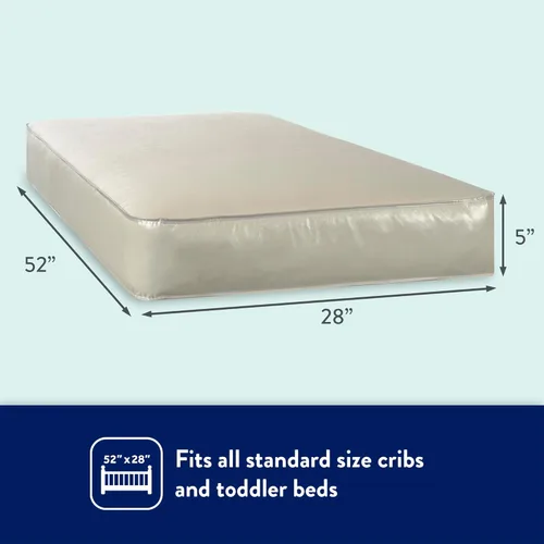 Miniatura 2 de Kolcraft BabyPedic - Colchón impermeable de grado médico para cuna y cama infantil, comodidad aireada, 80 bobinas de acero, certificado GREENGUARD