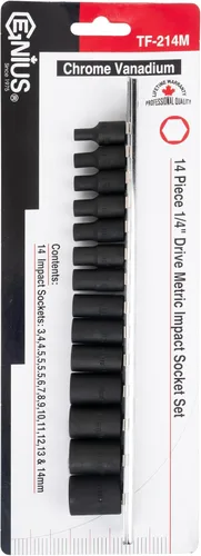Miniatura 6 de Genius Tools TF-214M 14PC 1/4" Dr. Juego de llaves de impacto métricas