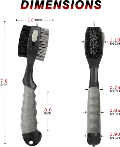 Miniatura 7 de CHAMPKEY PRO - Cepillo retráctil para palos de golf, cabezal de cepillo de gran tamaño con agarre de goma suave y limpiador de ranuras retráctil