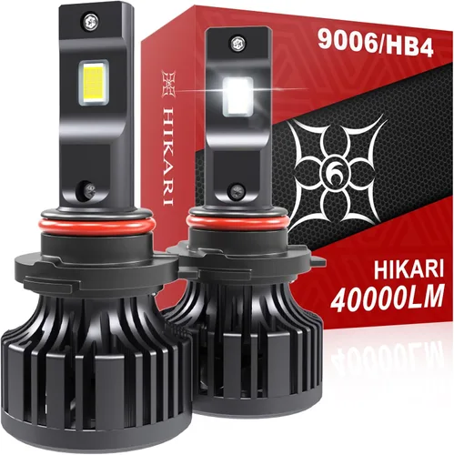 Miniatura 8 de HIKARI WINGS 2026 40000LM Bombillas LED H4 9003 de doble haz, 45W con chips centrales mejorados, kit LED de alto lúmen, 6000K, blanco frío, IP68