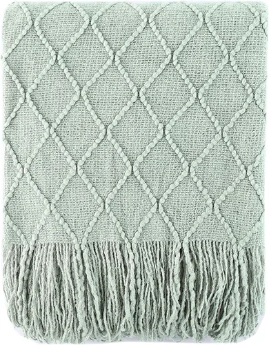 Miniatura 14 de BATTILO HOME Manta marrón para sofá, manta bohemia decorativa de punto chocolate para el hogar, cama, 50 x 60 pulgadas Marrón ondulado