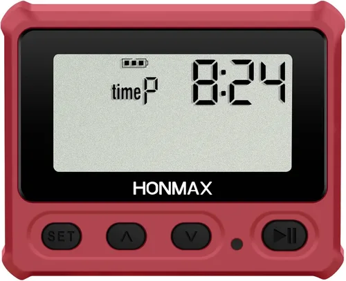 Miniatura 9 de Temporizador de intervalo digital, cronómetro con luz de fondo, reloj recargable USB-C, rojo