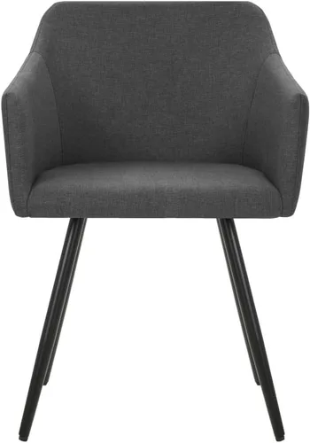 Miniatura 3 de Sillas de comedor, 2 piezas de tela gris oscuro, asientos únicos, sillas de comedor de cocina para comedor diario o eventos especiales como