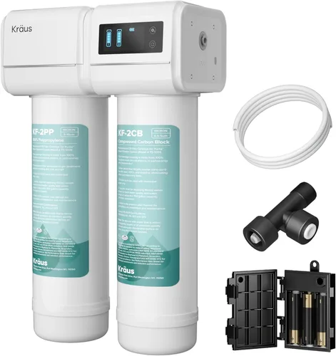 Miniatura 2 de KRAUS Purita FS-1001 - Sistema de filtración de agua de 2 etapas para debajo del fregadero con monitor de pantalla digital, FS-1001