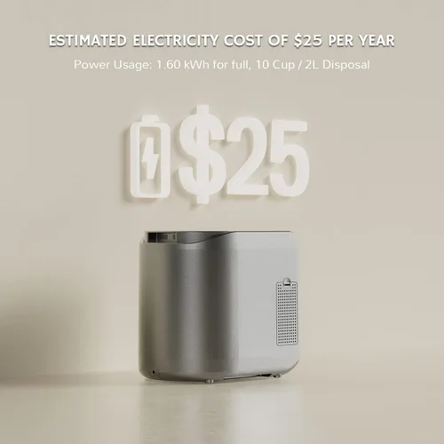 Miniatura 9 de Airthereal Bundle Compostadores eléctricos de cocina Revive 1 gris y 1 blanco, capacidad de 2.5 L con triple cuchilla SHARKSDEN®, convierte