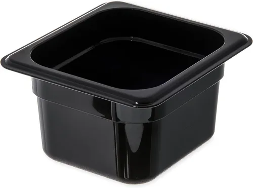 Carlisle FoodService Products 3068403-E - Bandeja de plástico para alimentos, tamaño 1/6, 4 pulgadas de profundidad, color negro