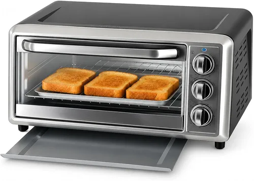Miniatura 13 de Simple Deluxe Combo de horno tostador con freidora de aire de 16.9 cuartos de galón, horno de convección 5 en 1 con freidora de aire, parrilla