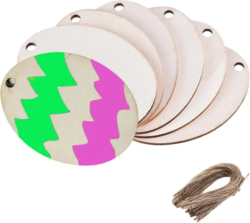 Miniatura 10 de 48 piezas de recortes de insectos de madera sin terminar con agujero para cabestrillo, manualidades de pintura en blanco de madera de mariposa