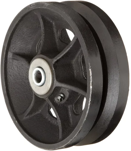 Miniatura 3 de Ruedas de ranura en V hechas de hierro fundido con rodamientos rectos, de RWM, Negro, 1