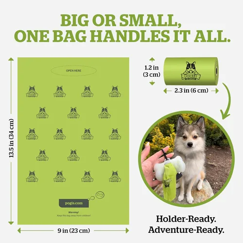 Miniatura 4 de Pogi's - Bolsas para excrementos de perro, a prueba de fugas y extragruesas, con 2 soportes (sin perfume, 50 rollos, 750 unidades)