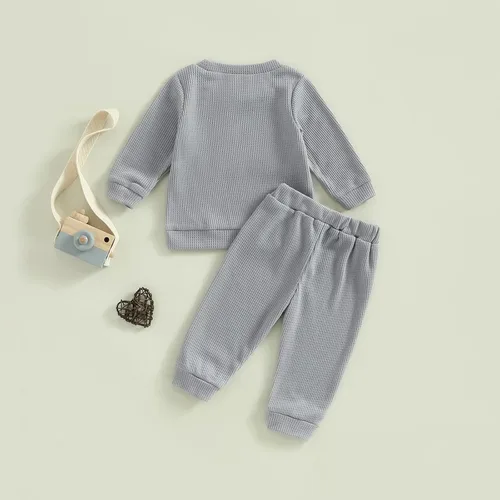 Miniatura 3 de Toddler Baby Boy Halloween Outfit Hello Pumpkin Sweatshirt Pullover Tops Pants Fall Winter Clothes Set