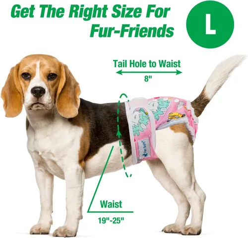 Miniatura 3 de Pet Soft Pañales para perras, paquete de 3 pañales lavables para perras, pañales reutilizables para perritas en período de calor, bragas para perras