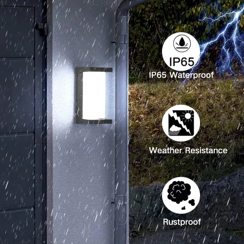 Miniatura 5 de Sytmhoe Aplique de pared para exteriores, 24 W, 5000 K, luz diurna, luz exterior de aluminio blanco, montaje en pared Ip65 impermeable, luz LED