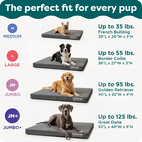 Miniatura 6 de Furhaven Cama ortopédica resistente al agua para perros grandes con funda extraíble lavable, para perros de hasta 95 libras – Colchón de lona Oxford