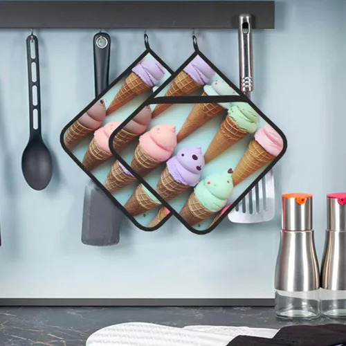 Miniatura 10 de Juego de 2 soportes para ollas resistentes al calor, para cocinar en el microondas, surfista hawaiano en soportes ondulados para ollas para horno