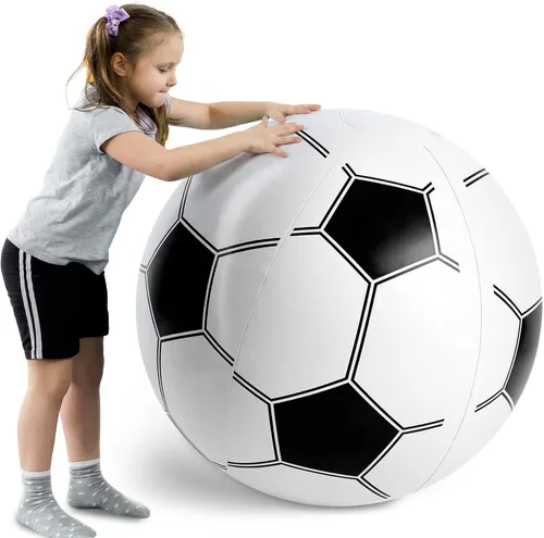 Shindel Balón de fútbol inflable gigante de 27 pulgadas, decoración de fiesta temática de fútbol y juegos de piscina en la playa, resistente sin BPA