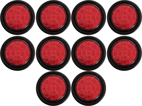 Miniatura 14 de All Star Truck Parts ] Kit de 10 luces LED redondas ámbar de 2.5 luces de marcador lateral, 13 diodos, con ojales, alambre, coleta, camión