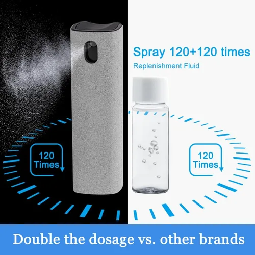 Miniatura 5 de Espray limpiador de pantalla para pantalla táctil, kit de limpieza walrfid para teléfono inteligente electrónico TV, portátil, tableta, PC, Gris