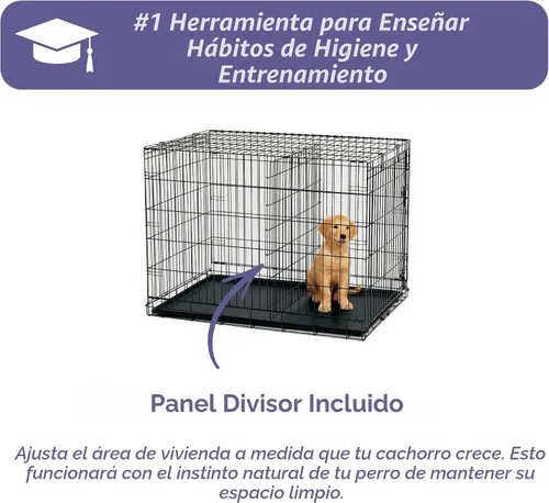 Miniatura 7 de Midwest Homes for Pets iCrate - Jaula plegable para perros de 18 pulgadas con panel divisor, bandeja a prueba de fugas y pestillos seguros, perrera