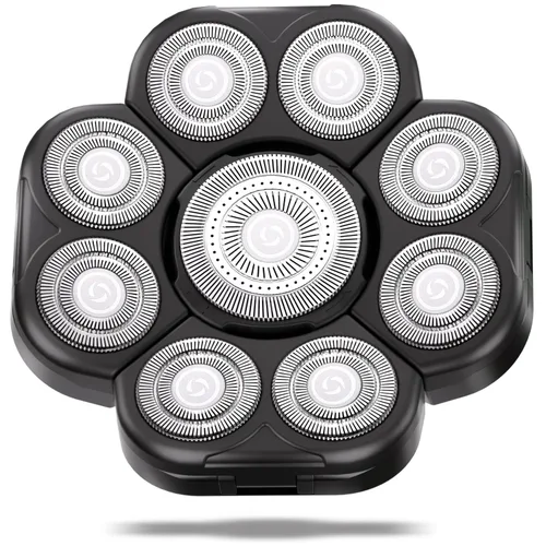 Miniatura 10 de Cabezales de repuesto para afeitadora de cabeza magnéticas, 7 cuchillas de repuesto compatibles con Freebird Shaver y otras marcas (plateado6)