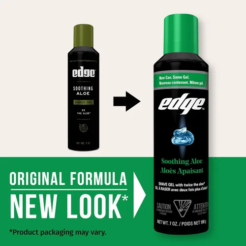 Miniatura 3 de Edge Gel de afeitado para hombres, aloe calmante con dos veces el aloe, (paquete de 6) - Gel de afeitado para hombres que hidrata, protege y calma