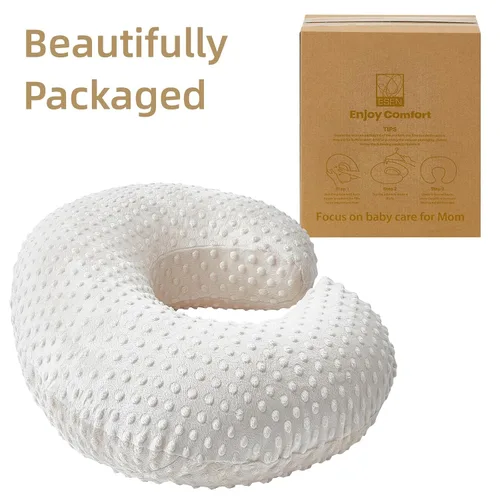 Miniatura 4 de ESEN Almohada de lactancia y posicionador corporal para lactancia materna y alimentación con biberón, almohadas ultrasuaves para lactancia materna