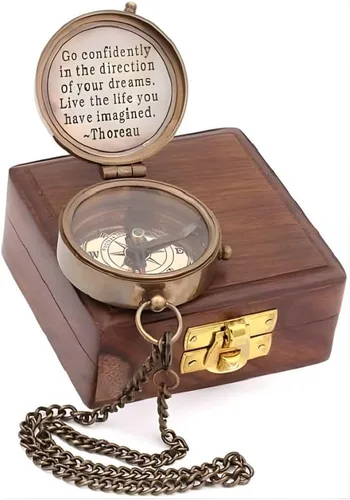 Miniatura 12 de Compass Gift for Mom/Dad, Vintage Pocket Compass Engraved with Go Confidently Customized Gifts for Women/Men, Baptism 2026 Communion Christian