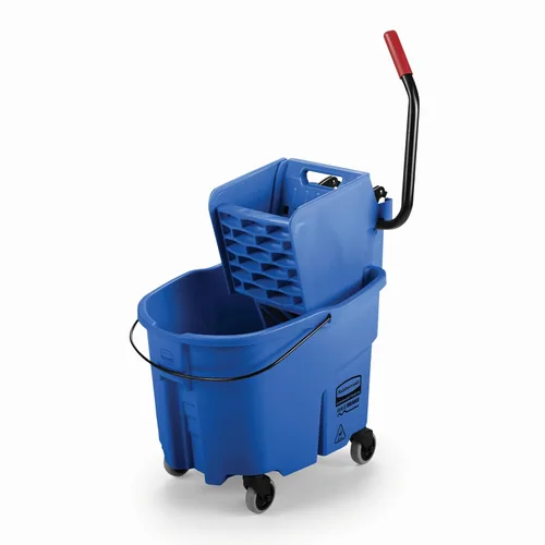 Miniatura 8 de Rubbermaid Commercial Products WaveBrake 35 QT - Cubo de fregona y escurridor con combo de ruedas y cubo para agua sucia, color negro, para limpieza