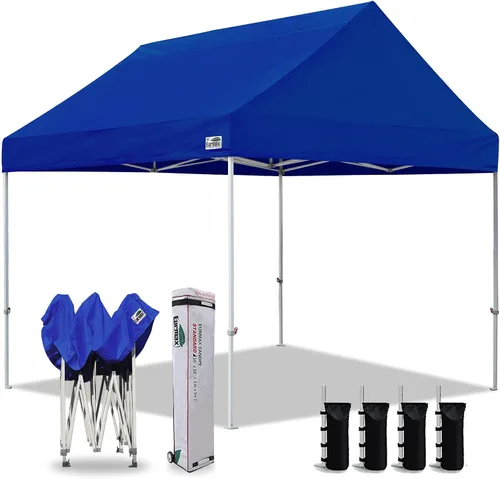 Miniatura 15 de Eurmax Tienda de campaña desplegable de Estados Unidos de 10 x 10, tienda de campaña para eventos de grado comercial con bolsa rodante patentada sin
