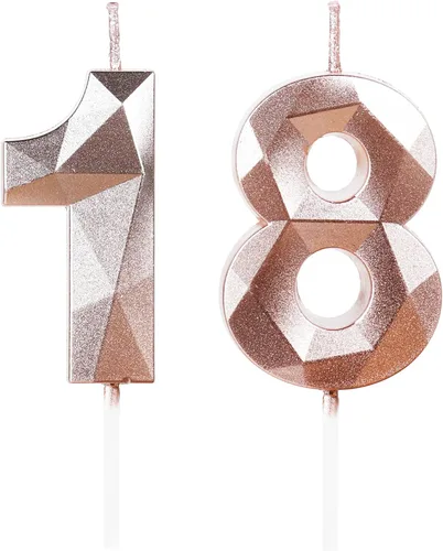 Miniatura 341 de Velas de cumpleaños número 15, velas número 15, velas de feliz cumpleaños de oro rosa para pastel, decoraciones de cobertura de pastel de diseño 3D