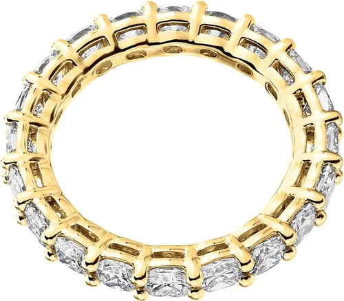 Miniatura 8 de PAVOI 14K Gold Plated Eternity Ring for Women - Square-Cut Cubic Zirconia Rings - Stackable Love Wedding Band