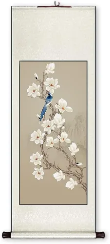 Miniatura 14 de Xzhipeng Pergamino Pintura colgante vertical Flor pájaro Pintura china Porche Pasillo Pasillo Pintura colgante Pergamino Sala de estar Comedor