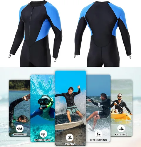 Miniatura 2 de DEHAI Women Men Dive Skins Suit, Rash Guard Full Body Swim Swimsuit, Long Sleeve Youth UV Sunsuit for Diving Kayaking Surfing Scuba Waterski Water