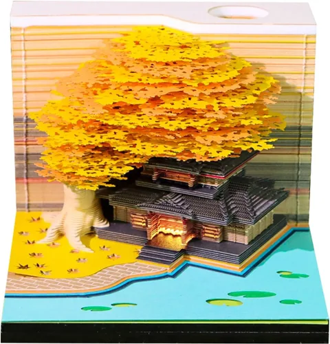 Miniatura 12 de Bloc de notas 3D, 217 hojas de papel creativo tallado panda arte 3D Notas adhesivas DIY Notes, decoración de escritorio, regalo