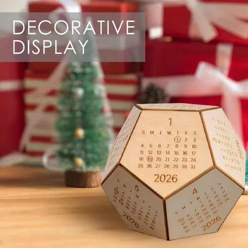 Miniatura 6 de Calendario de escritorio 2026, dodecaedro de madera, regalos DnD para hombres, divertidos regalos de oficina para compañeros de trabajo, accesorios