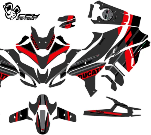 Miniatura 3 de Nuevo kit gráfico para DUCATI Multistrada V4 S Kit gráfico completo (CRS-G) (MATTE)