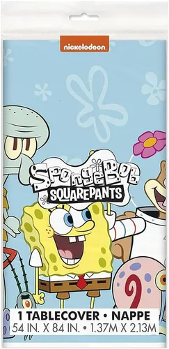 Miniatura 3 de Spongebob Squarepants - Mantel rectangular de plástico, 54 x 84 pulgadas, ideal para cumpleaños y fiestas de niños