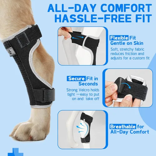 Miniatura 5 de Soporte para piernas de perro, soporte para piernas traseras caninas, alivia el dolor de esguinces, artritis, mejora la estabilidad, ayuda