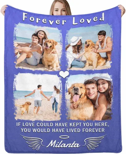 Miniatura 21 de Artsadd Manta de memoria personalizada, regalo personalizado con imagen de perro, manta conmemorativa, regalo de condolencias para amantes
