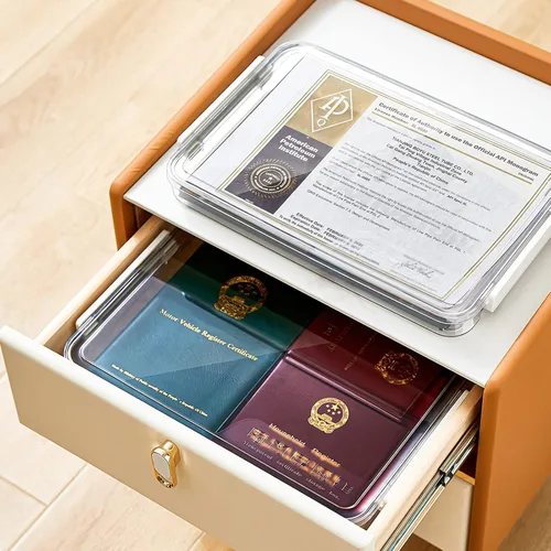 Miniatura 4 de Almacenamiento de papel para álbumes de recortes A4, caja de almacenamiento de fotos, caja de archivo de plástico (azul)