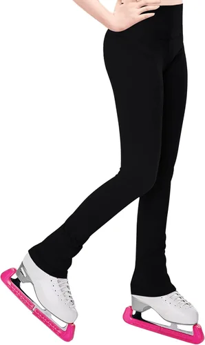 Pantalones de patinaje artístico para niñas, forro polar elástico duradero, para práctica, patinaje sobre hielo, leggings para niños, adolescentes,