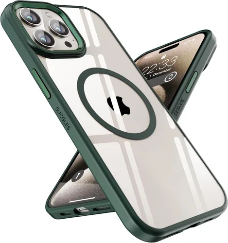 Miniatura 61 de SUCGLES Funda para iPhone 13 Pro Max con MagSafe, imán ultra fuerte N56, protección contra caídas de 12 pies, antiamarilleo, funda magnética