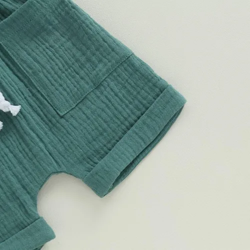 Miniatura 20 de fhutpw Conjunto de 2 piezas de ropa de verano para bebés, camiseta de manga corta, cintura elástica, pantalones cortos para niños pequeños