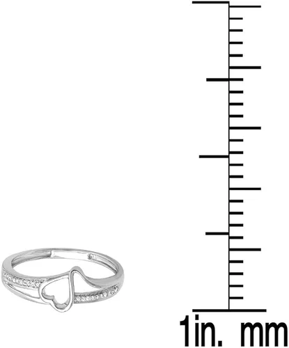 Miniatura 2 de Dazzlingrock Collection - Anillo de compromiso de oro blanco redondo de 0,08 quilates (ctw) de 10 quilates con diamantes blancos