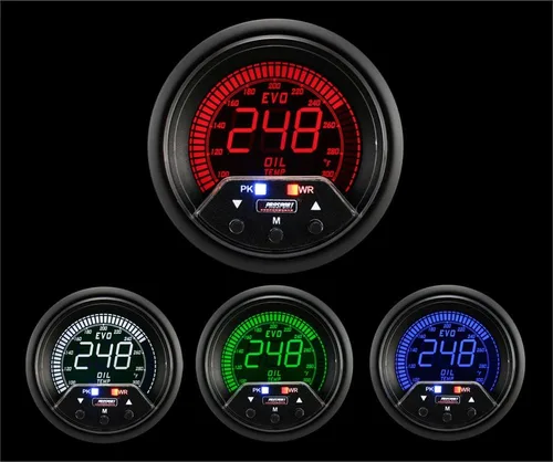 Miniatura 11 de Prosport Medidor de temperatura de aceite de 2.362 in (2 3/8 pulgadas) medidor de temperatura de aceite eléctrico con emisor Blanco ámbar LED
