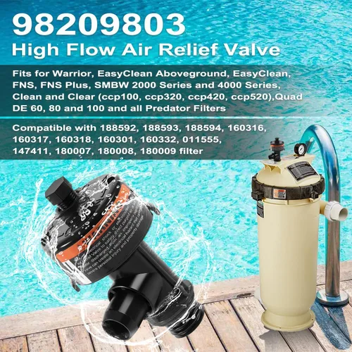 Miniatura 2 de 98209803 Válvula de alivio de aire manual de alto flujo, válvula de alivio de presión para filtros de piscina y spa CCP100, CCP320, CCP420, CCP520#