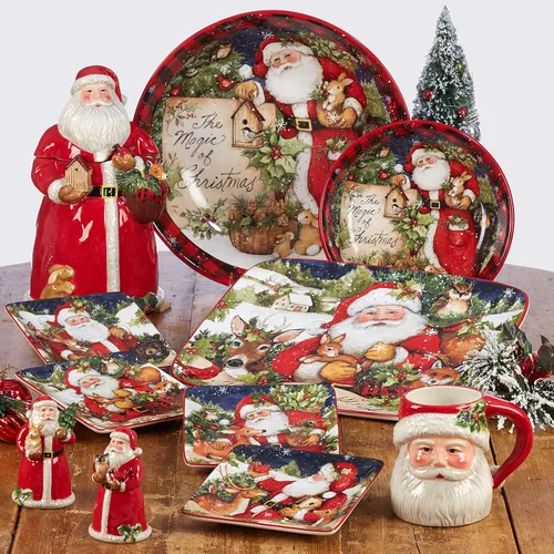 Miniatura 4 de Magic of Christmas - Tazas de muñeco de nieve de 16 onzas, juego de 4 tazas festivas con escenas de animales de invierno caprichosas, perfectas