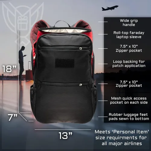 Miniatura 2 de Xtreme Sight Line ~ Xecutive Transport Faraday Mochila, Rojo -, Minimalista