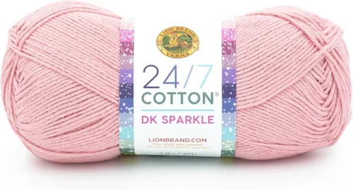 Miniatura 30 de Lion Brand Yarn Estampados DK de algodón 24/7, hilo para tejer, ganchillo y manualidades, azul, paquete de 1 Cotton Yarn for Knitting, Crochet